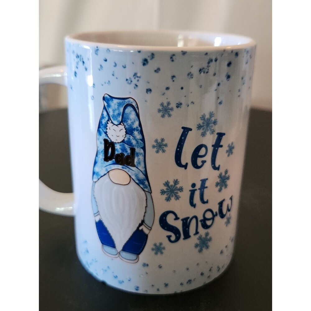 Let It Snow/Gnome Themed Ceramic Coffee Mug Set Of 4